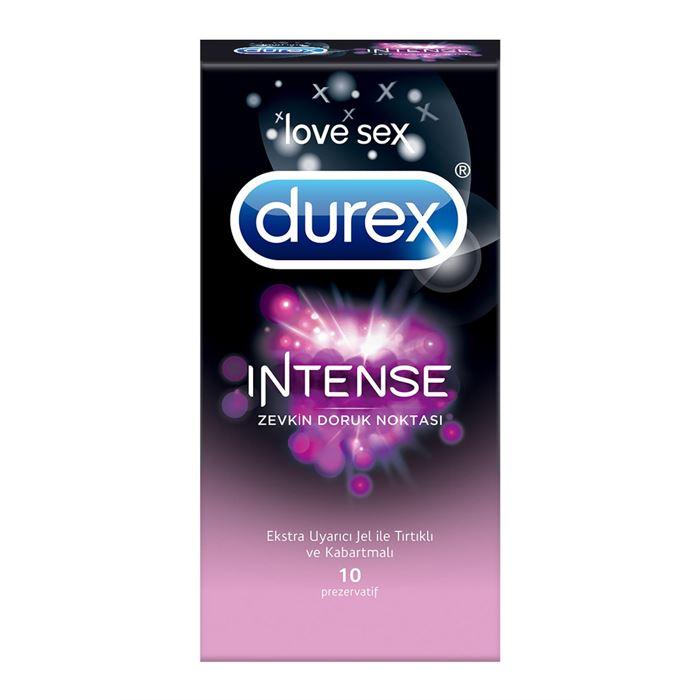 Durex Intense Prezervatif 10 Adet - Uyarıcı Jel ve Tırtıklı