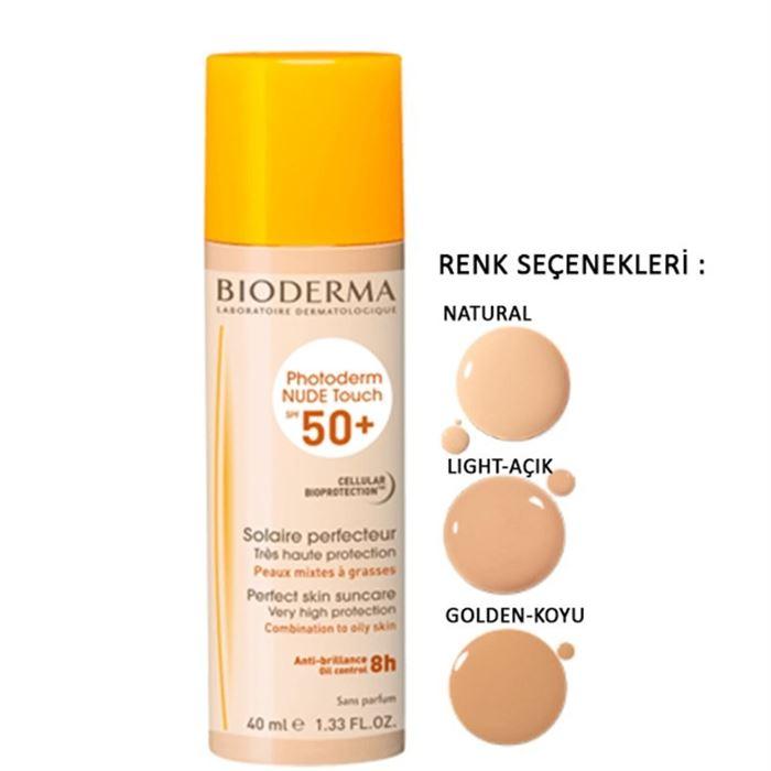 Bioderma Photoderm Nude Touch Spf50+ Golden 40ml - Renkli Güneş Koruyucu