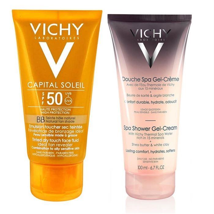 Vichy Ideal Soleil BB Tinted Dry Touch Face Fluid SPF 50+ 50ml – Duş Jeli Hediye