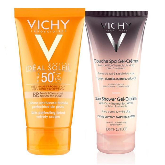Vichy Ideal Soleil BB Tinted Velvety Cream SPF 50+ 50ml – Duş Jeli Hediye