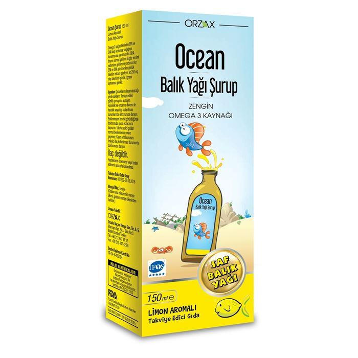 Ocean Şurup Limon Fish Oil Lemon 150 ml Limon Aromalı Balık Yağı