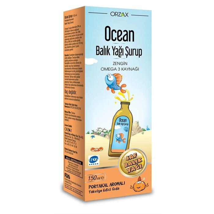 Ocean Şurup Portakal Fish Oil Orange 150 ml Portakal Aromalı Balık Yağı