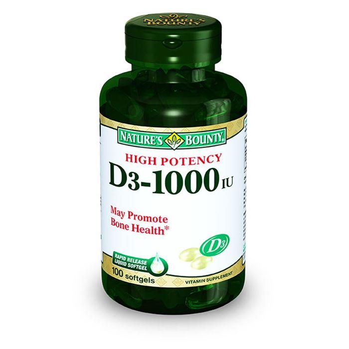 Nature's Bounty Vitamin D3 1000 IU 100 Softgel