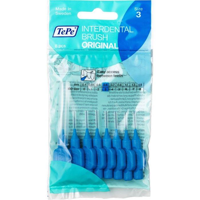 Tepe Diş Arası Fırçası 0.6mm Mavi 8 li Paket