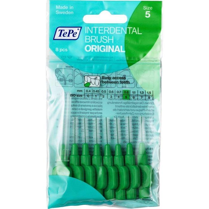 Tepe Diş Arası Fırçası 0.8mm Yeşil 8 li Paket