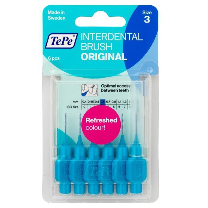Tepe Interdental Brush Diş Arası Fırçası 0.6mm Mavi Blister 6'lı Paket