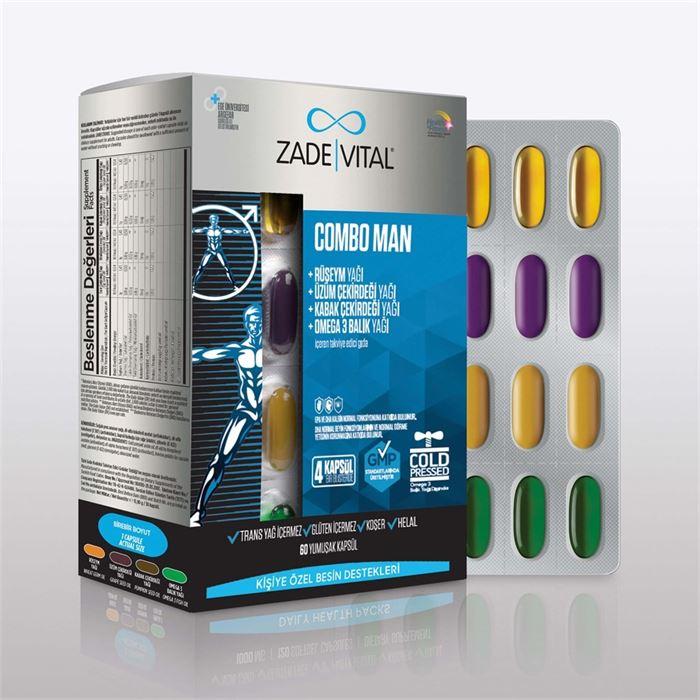 Zade Vital Combo Man 60 Kapsül - Yumuşak Kapsül Gıda Takviyesi