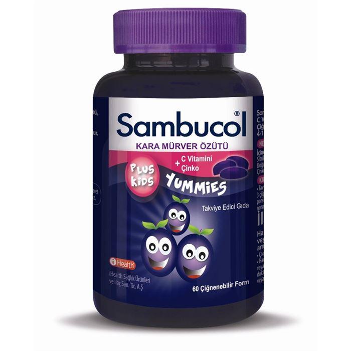 Sambucol Plus Kids Yummies Çiğneme Tableti - Kara Mürver Özütü Takviyesi