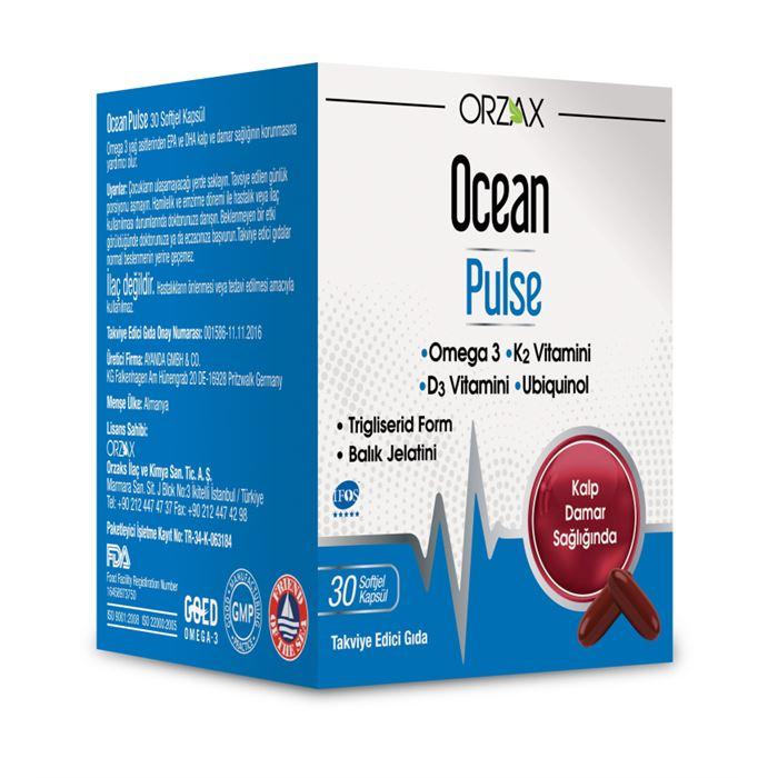 Ocean Pulse 30 Kapsül - Omega-3, K2 Vitamini, D3 Vitamini