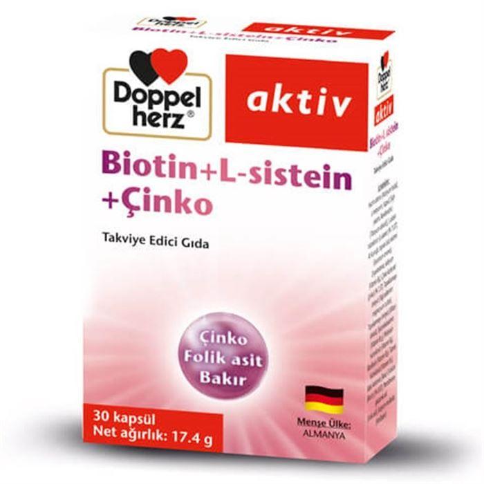 Doppelherz Biotin + L-sistein + Çinko Kapsül 30 Kapsül - Saç, Cilt ve Tırnak