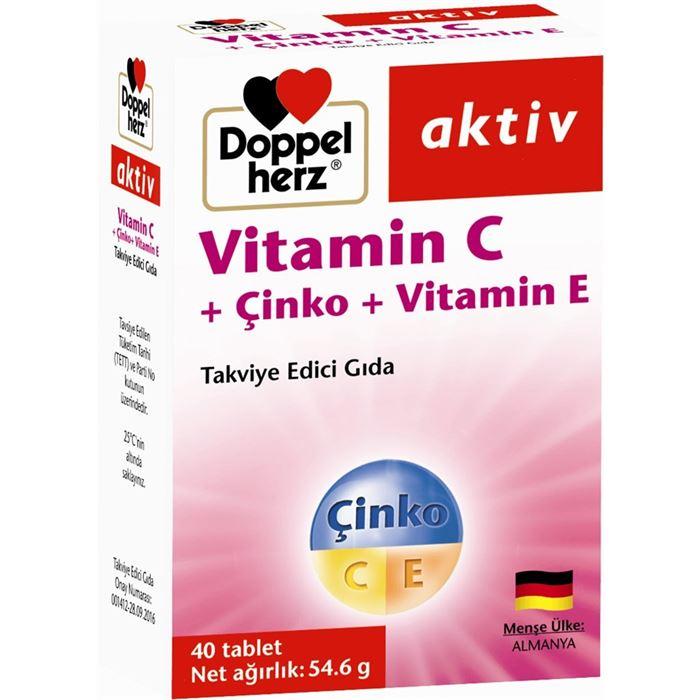Doppelherz Vitamin C + Çinko + Vitamin E Tablet 40Tablet - Gıda Takviyesi