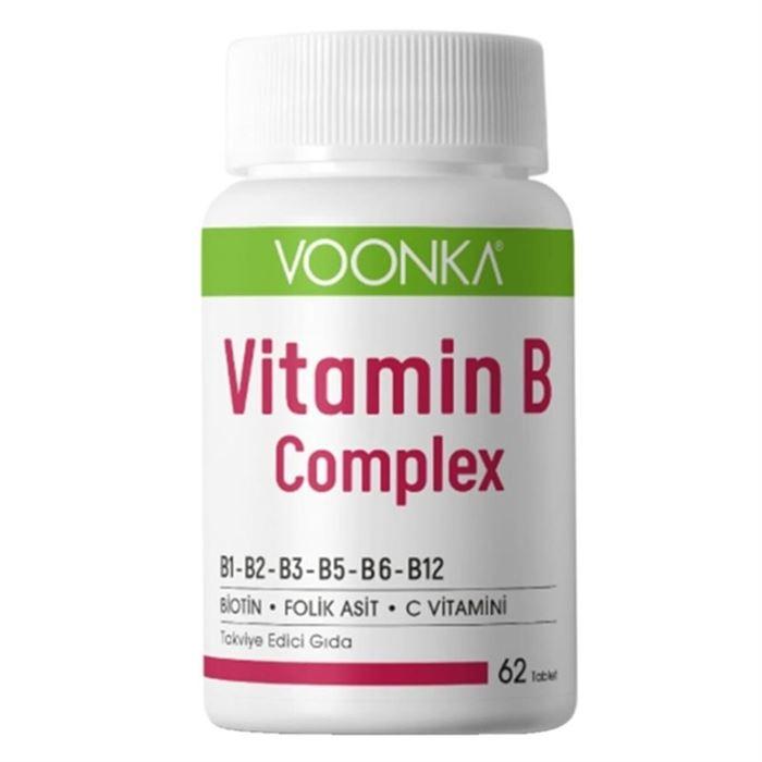 Voonka Vitamin B Complex 62 Tablet - Vitamin B İçeren Takviye Edici Gıda Kapsülü