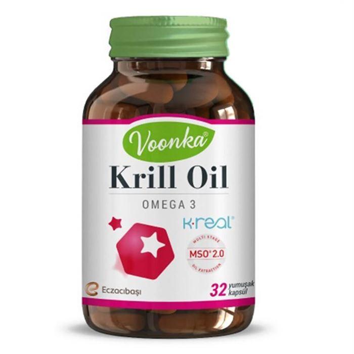 Voonka Krill Yağı ve Omega 3 İçeren Takviye Edici Gıda 32 Kapsül