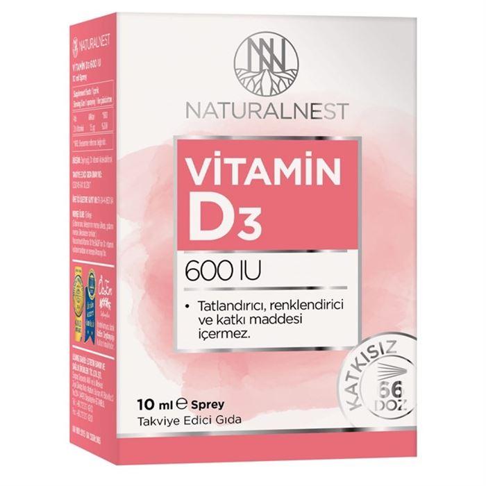 NaturalNest Vitamin D3 600 IU 10 ml - Sprey