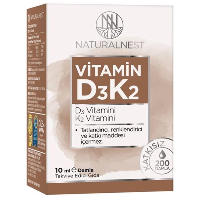 NaturalNest Vitamin D3 K2 10ml - Vitamin Damla