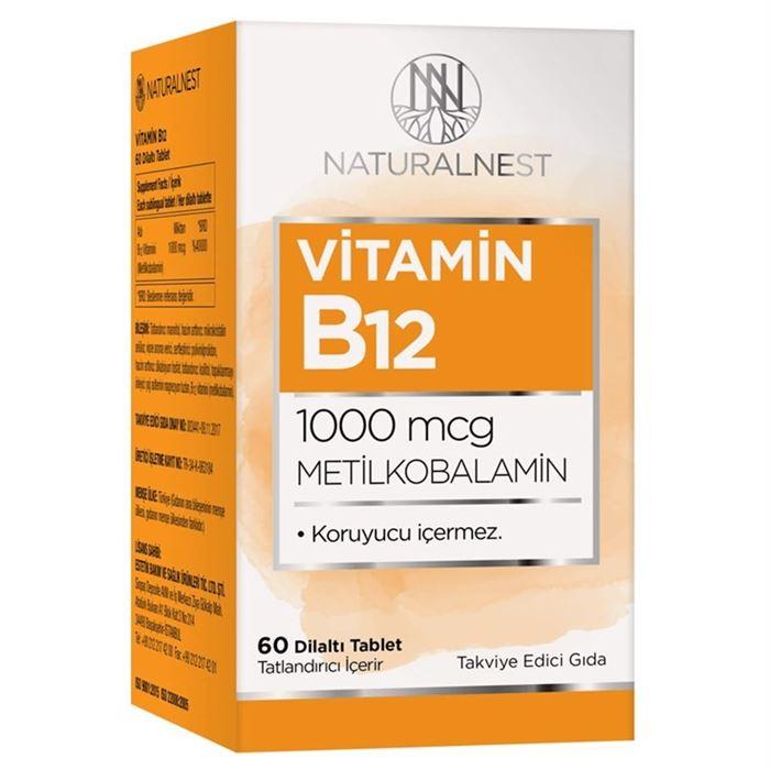 NaturalNest Vitamin B12 60 Dilaltı Tablet