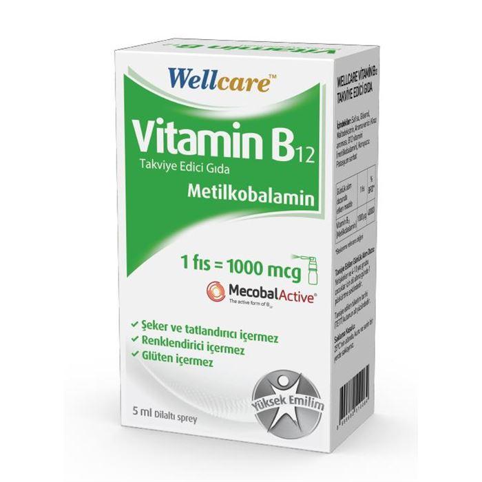 Wellcare Vitamin B12 1000 mcg 5 ml - Takviye Edici Gıda 