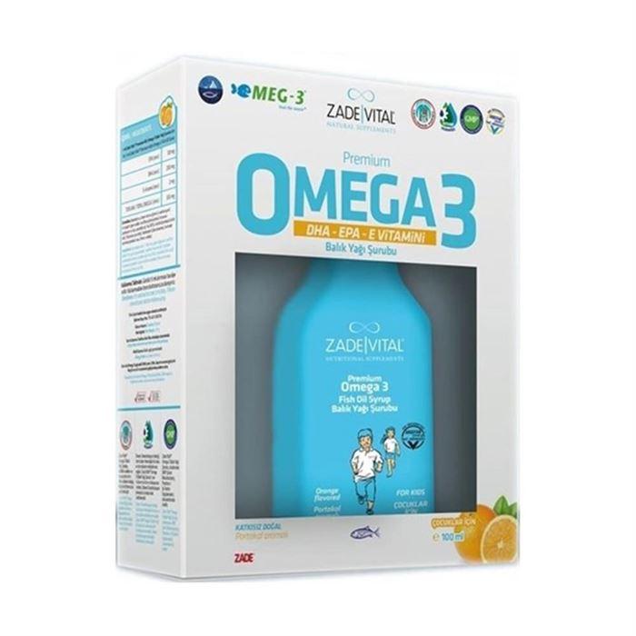 Zade Vital Premium Omega 3 Balık Yağı Şurubu Kids Portakal 100 ml