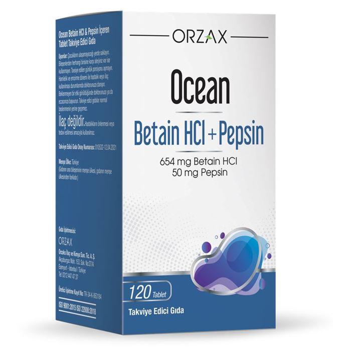 Orzax Ocean Betain HCL+ Pepsin 120 Tablet