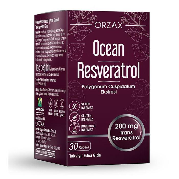 Orzax Ocean Resveratrol 200 mg 30 Kapsül