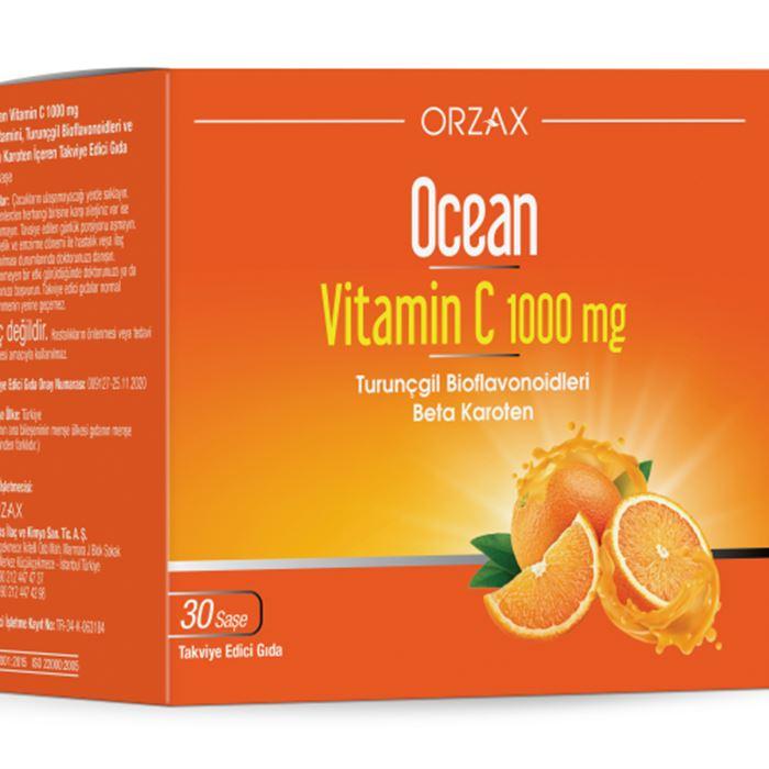 Orzax Ocean Vitamin C 1000 mg 30 Şase 