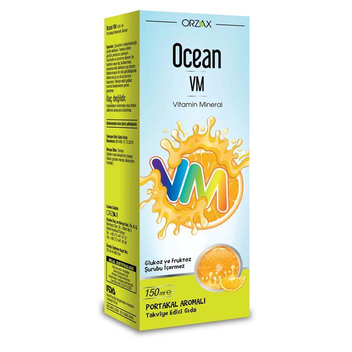 Orzax Ocean VM Portakal Aromalı Şurup 150 ml