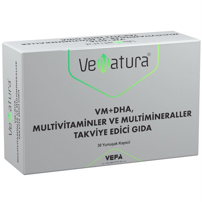 VeNatura VM+DHA Multivitaminler ve Multimineraller Takviye Edici Gıda 30 Yumuşak Kapsül