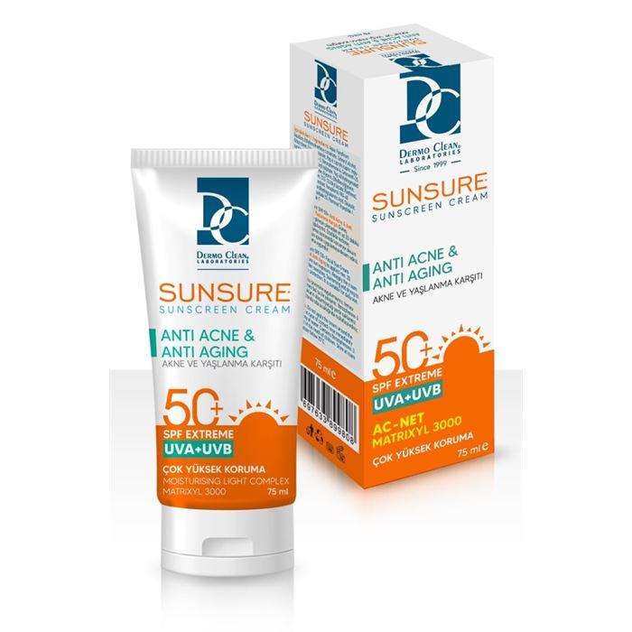 DermoClean Sunsure Anti Akneli Cilt Güneş Kremi Spf 50+75 ml