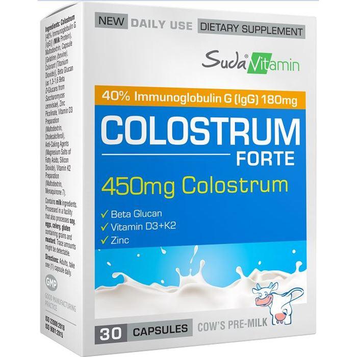 Suda Vitamin Colostrum Forte 450 mg 30 Kapsül - Takviye Edici Gıda