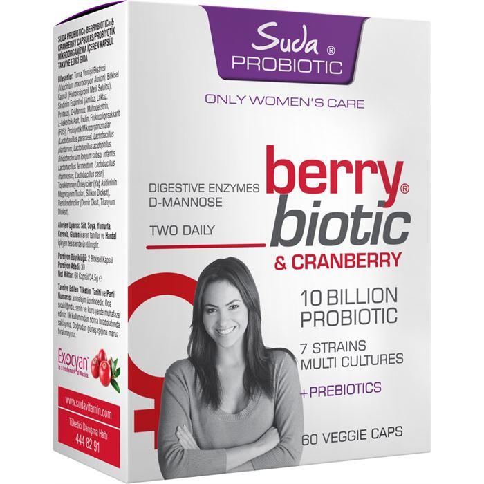 Suda Probiotic Berrybiotic Cranberry 60 Kapsül - Takviye Edici Gıda