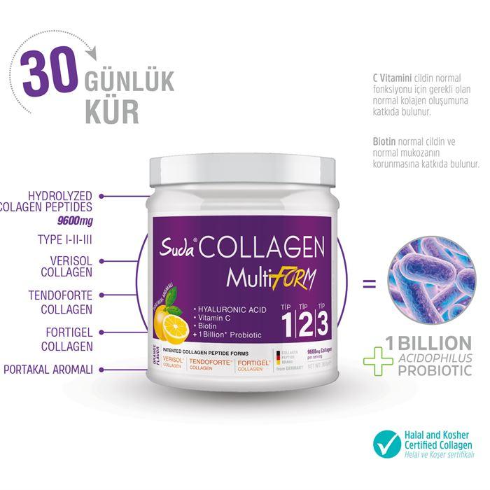 Suda Collagen Multiform Portakal Aromalı 360gr - Takviye Edici Gıda