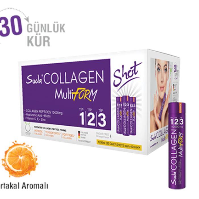 Suda Collagen MultiForm Portakal Aromalı 40 ml x 30 Shot - Takviye Edici Gıda