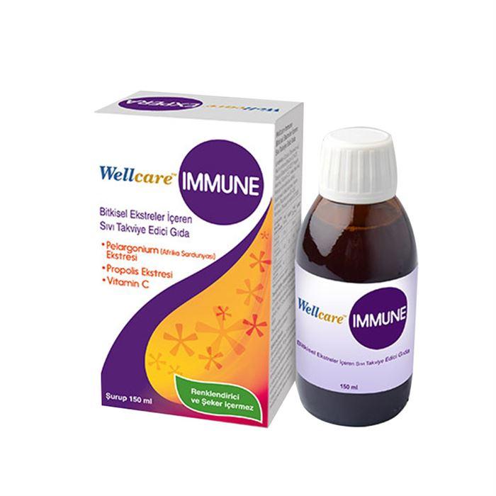 Wellcare Immune Bitkisel Şurup 150 ml - Sıvı Takviye Edici Gıda 