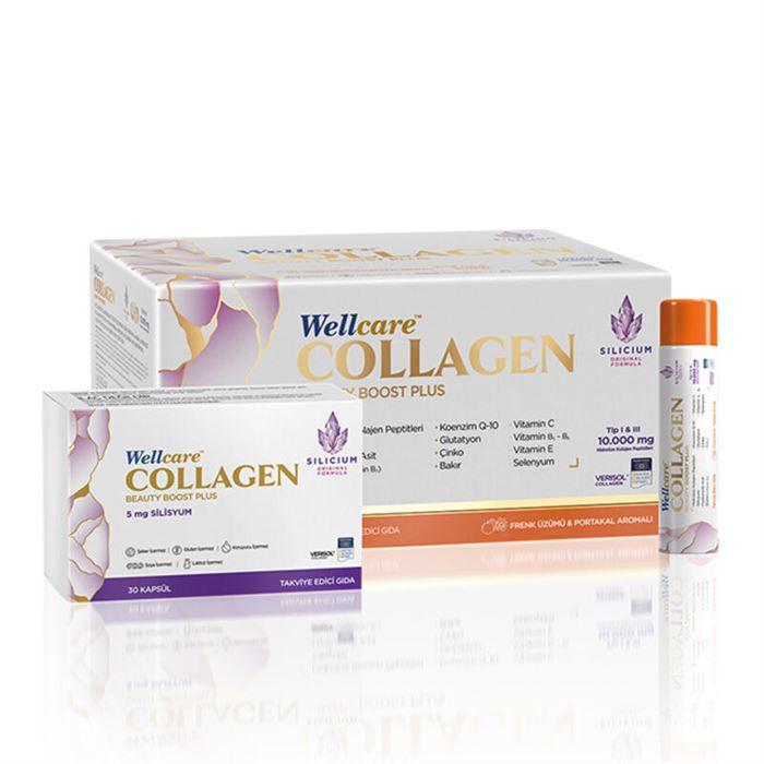 Wellcare Collagen Beauty Boost Plus 10000 mg 30 Kapsül + 40 ml x 30 Tüp  