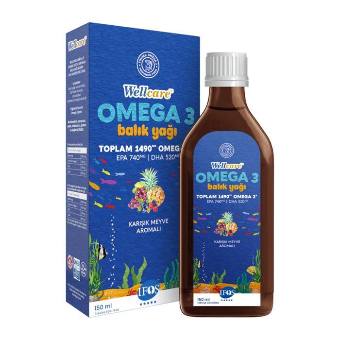 Wellcare Omega 3 Balık Yağı Şurup 150 ml - Karışık Meyve Aromalı 