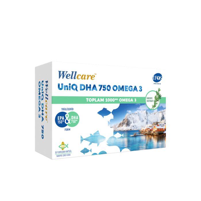 Wellcare Uniq DHA 750 Omega 3 30 Kapsül - Takviye Edici Gıda 