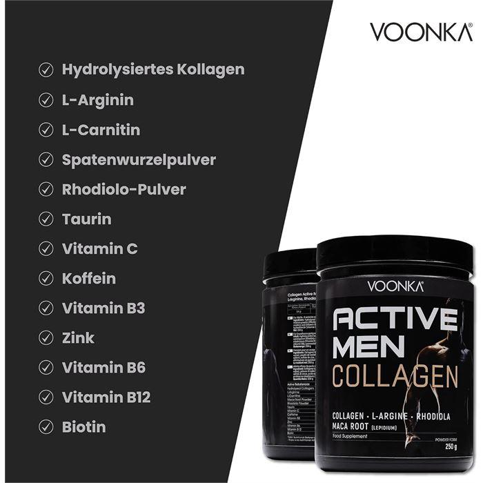 Voonka Collagen Active Man Toz 250 gr - Yeşil Elma Aromalı 
