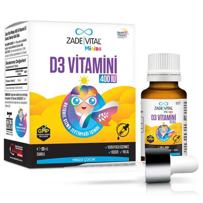 Zade Vital Miniza D3 Vitamini Damla 20ml - Takviye Edici