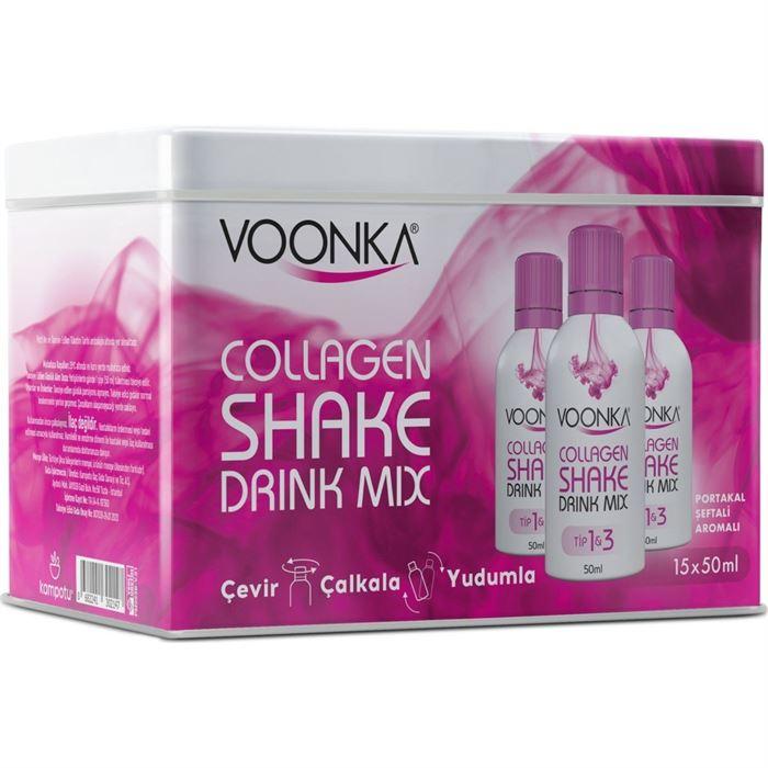 Voonka Collagen Beauty Shake Drink Mix 15x50 ml - Beyaz Üzüm Aromalı 