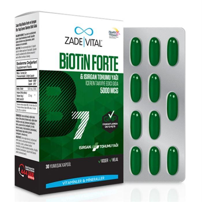 Zade Vital Biotin Forte Blister 30 Kapsul - Gıda Takviyesi