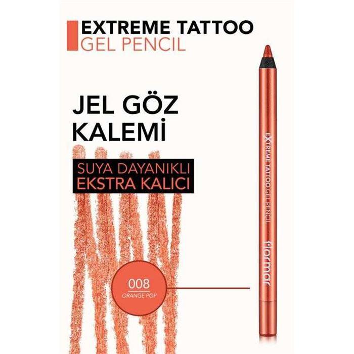 Flormar Extreme Tattoo Gel Pencil Göz Kalemi 08 Orange Pop